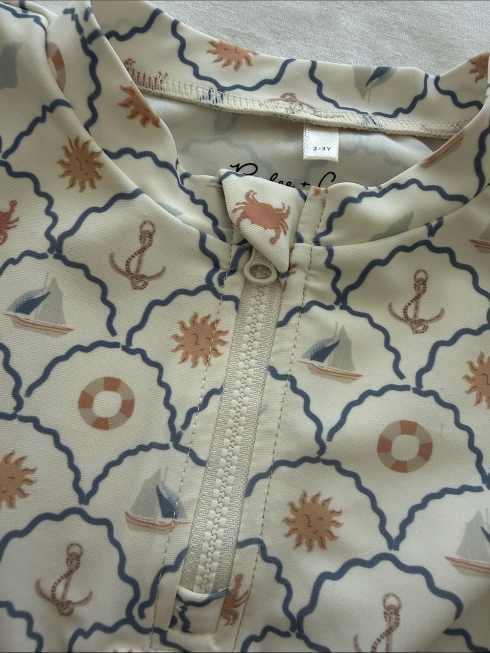 Rylee & Cru Crop Rashguard Set Nautical - Picture 7 of 8